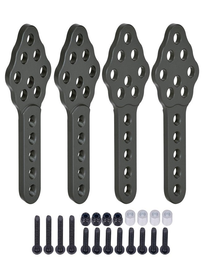 VNUHV 4Pcs Aluminium Adjustable Shock Absorber Mount Bracket for 1/10 RC Crawler Car Axial SCX10 90046 TRX-4 D90 D110 Upgrade Parts (Black A) - Image 1